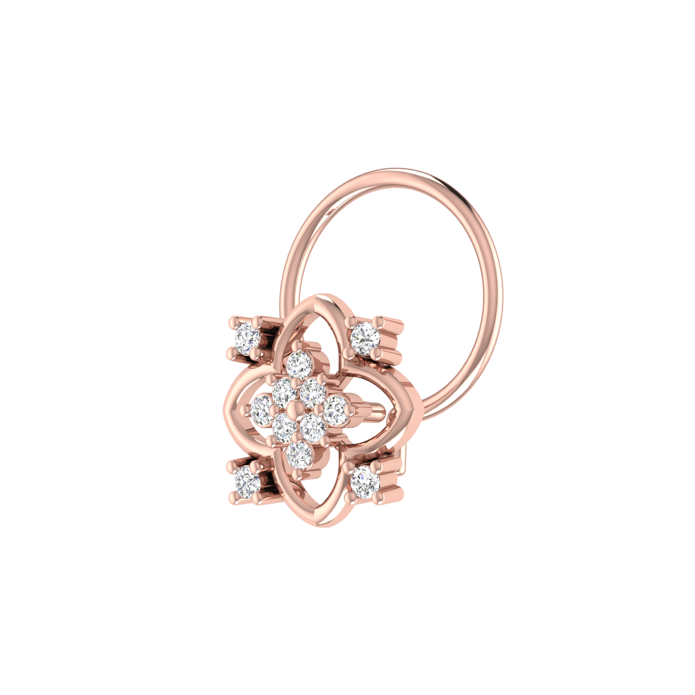 0.05 Carat Natural Diamond Nose Pin - HI Color, VS-SI Clarity.